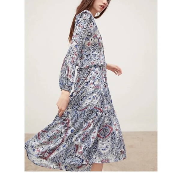ZARA PRINTED LONG SLEEVE DRESS size S NWOT - Picture 2 of 12